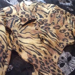 Cheetah and Tiger print tie up midriff