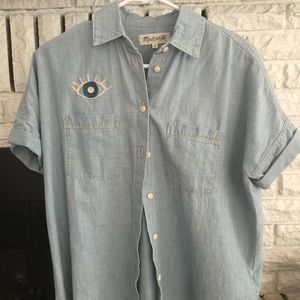 Madewell Courier Shirt with custom embroidery