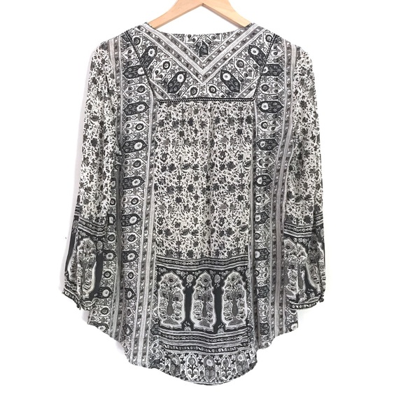 SOLD🍓Lucky Brand Peasant Mixed Print Top - Picture 5 of 7