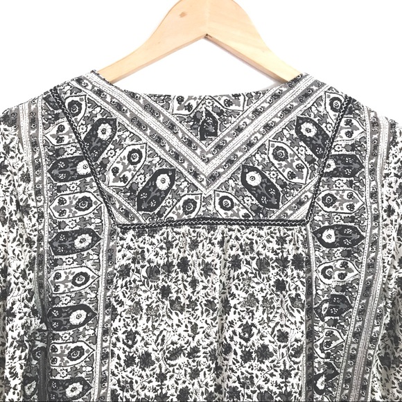 SOLD🍓Lucky Brand Peasant Mixed Print Top - Picture 6 of 7