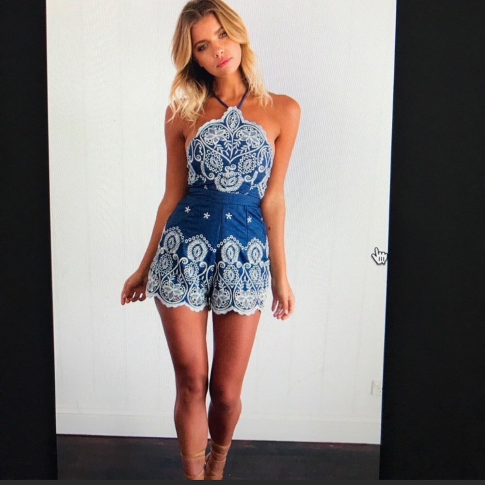 Mura Boutique Denim Romper