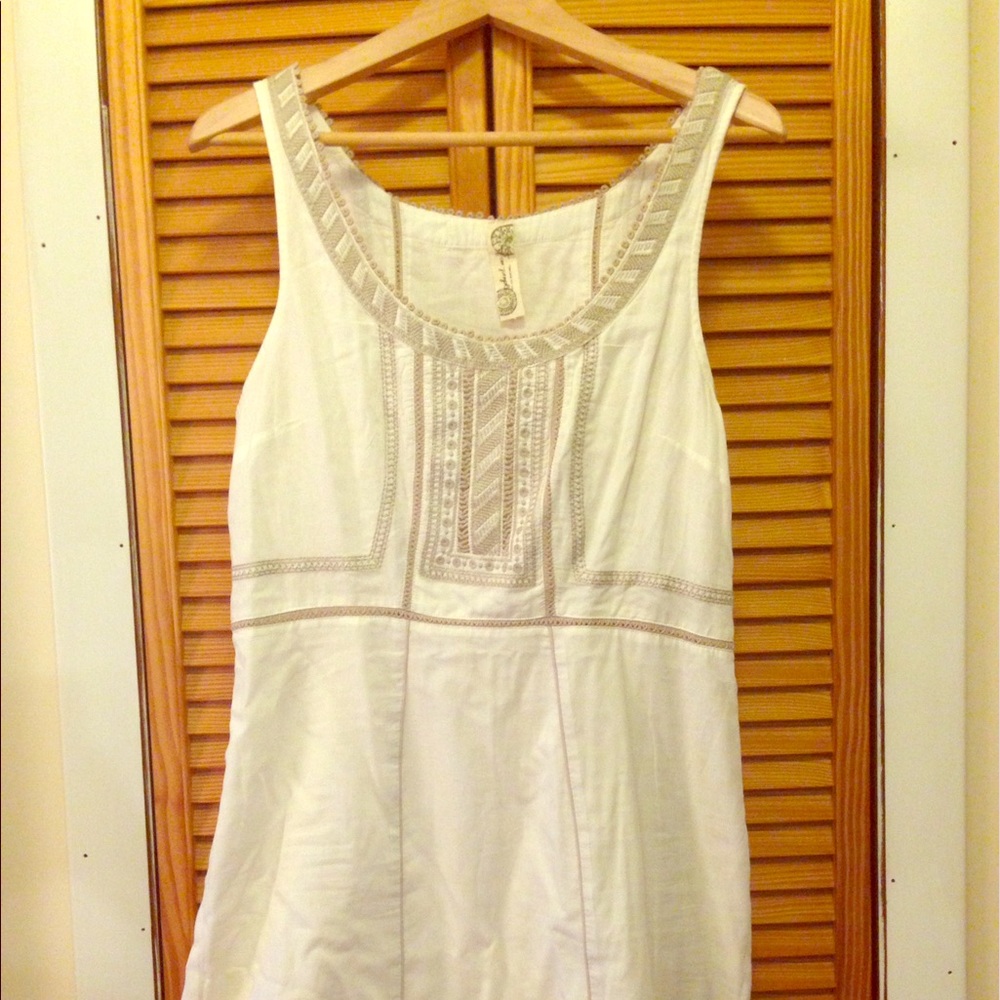 Off White Linen Summer Sun Dress