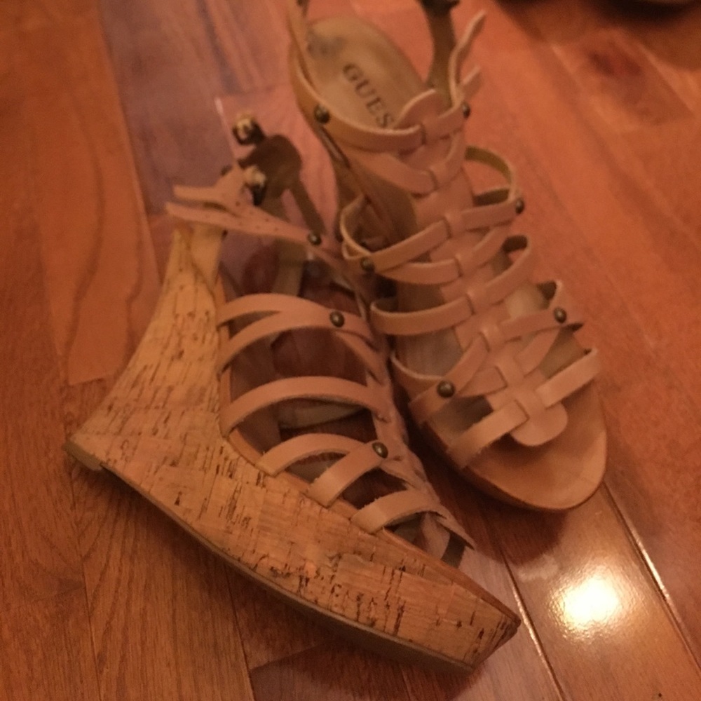 Tan Guess Wedges