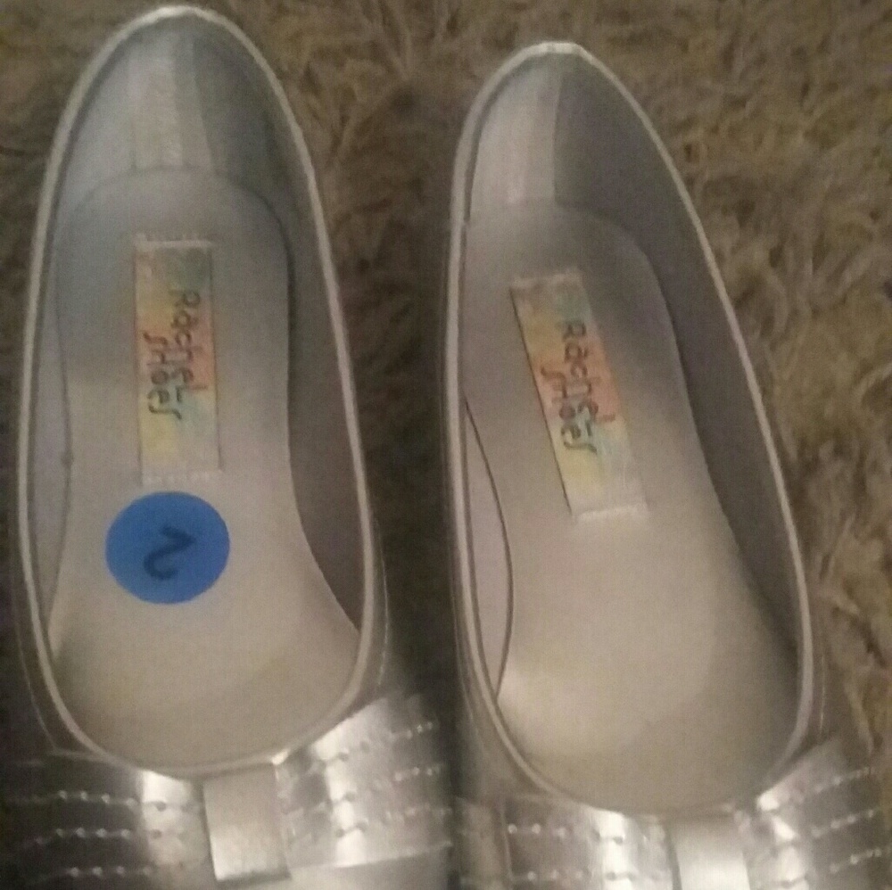 Silver Flats with Cute Bow