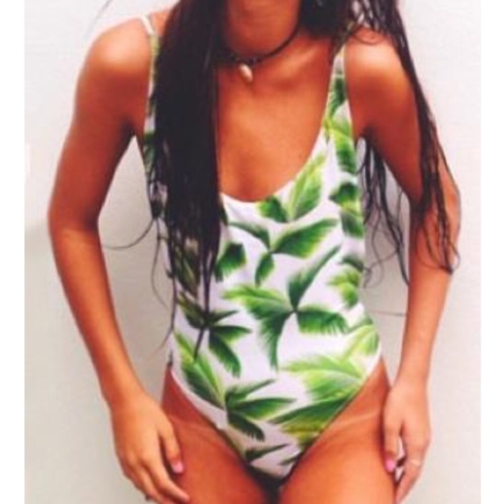 Palm Leaves One Piece Swimsuit