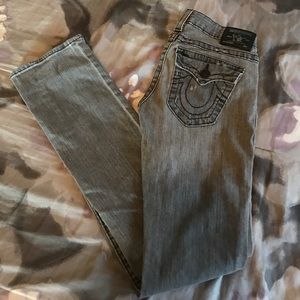 True Religion Gray Skinny Jeans Size 27