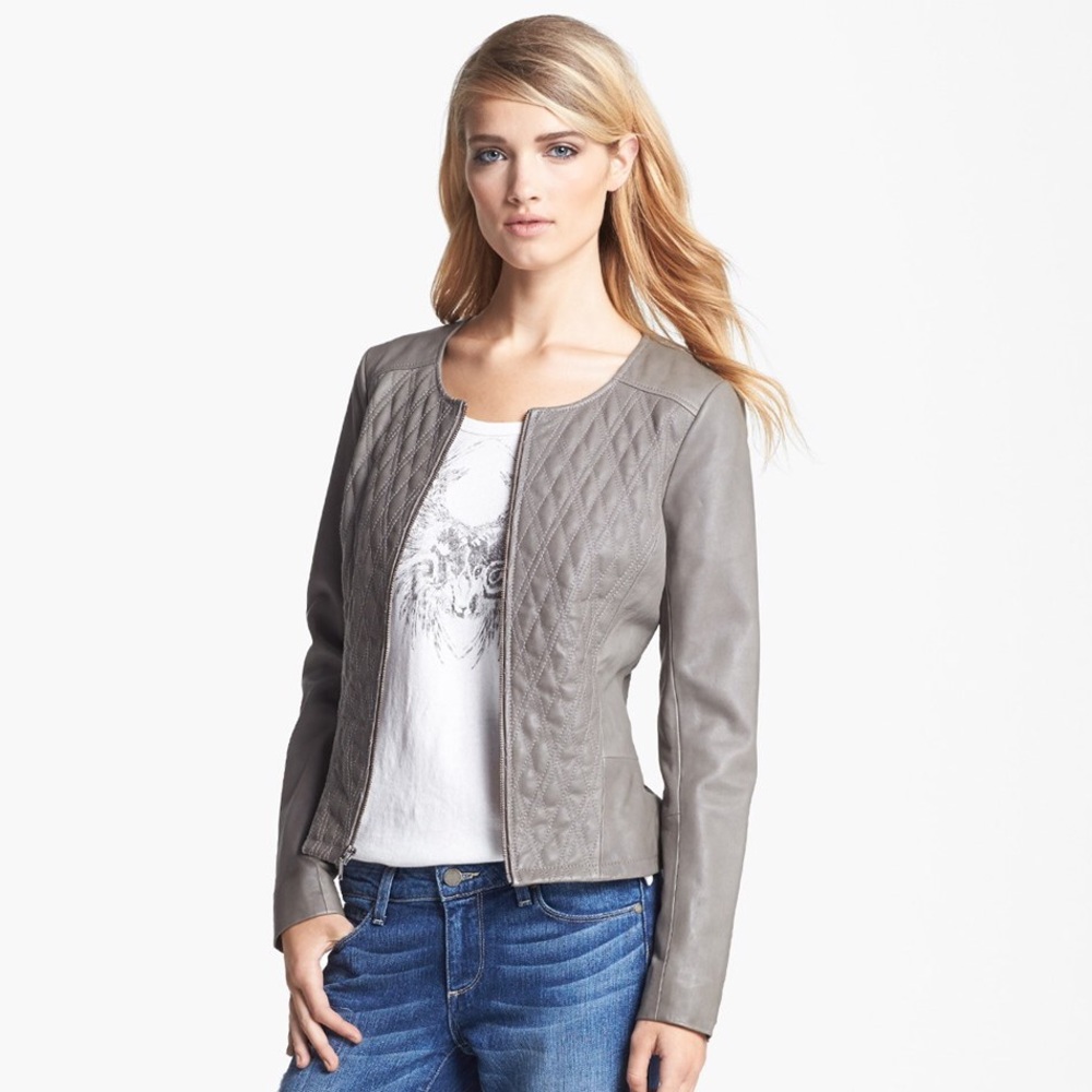 Hinge genuine leather jacket
