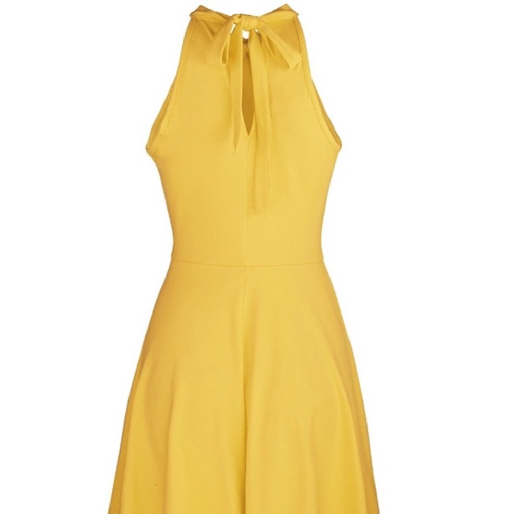 Collar Off Shoulder Sleeveless Cotton Casual Dress - Picture 4 of 4