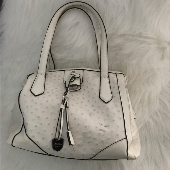 London Fog Handbags - London Fog Lancaster Triple Satchel White Ostrich