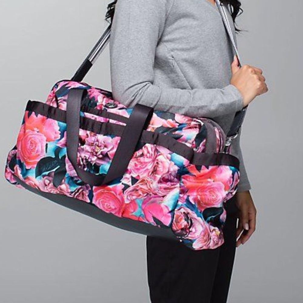 SOLD Lululemon On the Fly Duffel Secret Garden - Picture 1 of 8