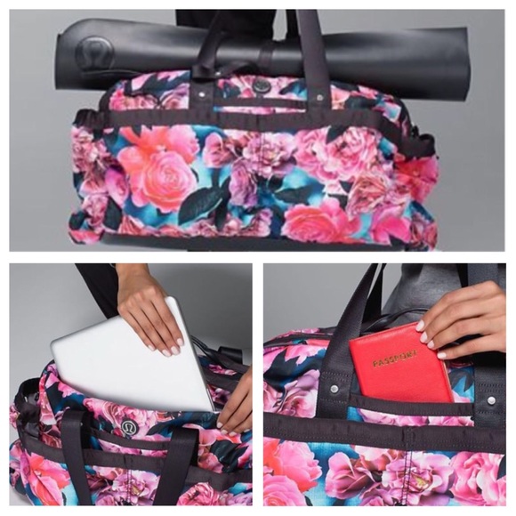 SOLD Lululemon On the Fly Duffel Secret Garden - Picture 2 of 8