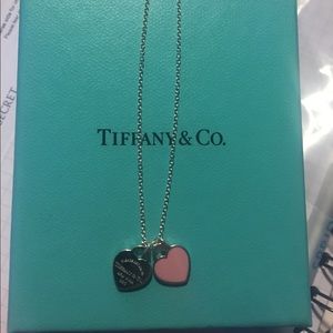 Tiffany's mini double heart tag pendant