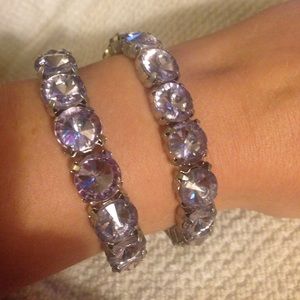 Super Sparkly Pale Lavender Bracelets--Set of 2