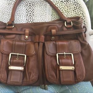 Michael Kors leather handbag dark brown