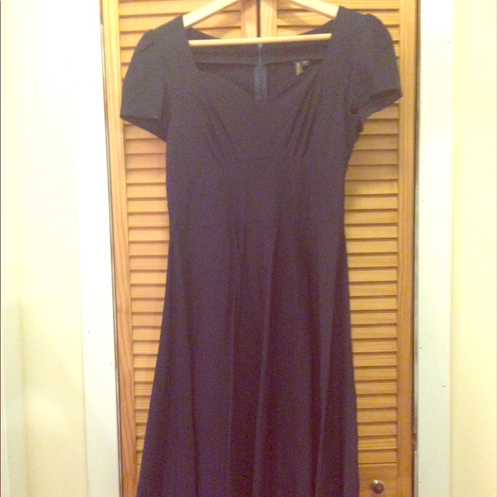 Navy Vintage Look Swing Dress Rockabilly Pin Up