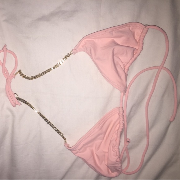Light pink and gold chain Vince Camuto bikini top - Picture 1 of 4