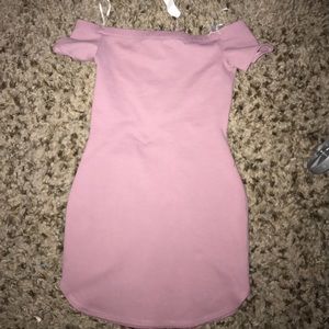 Pastel purple off shoulder dress