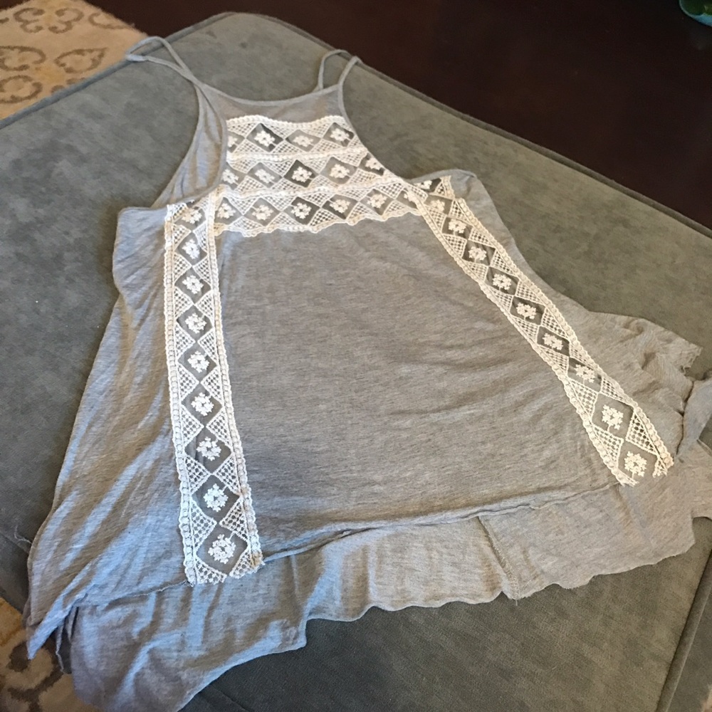 Altar'd State Grey/White Lace Swimsuit Cover