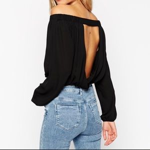 ISO! White off the shoulder open back top!