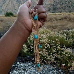 Headchain- aqua teardrop stone