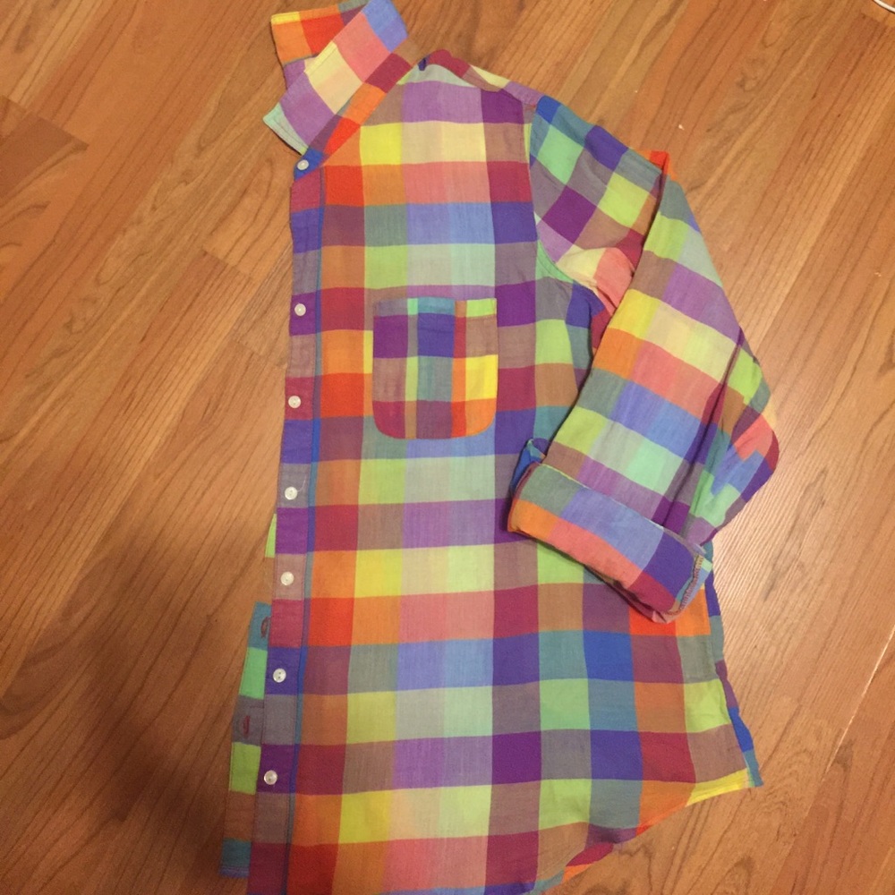 Linen Plaid Button Up