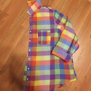 Linen Plaid Button Up