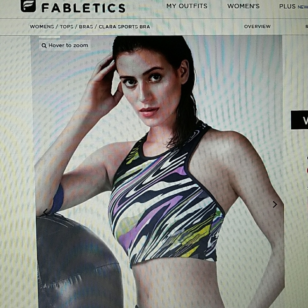 NWOT Fabletics Clara Sports Bra Carnival Print Lg
