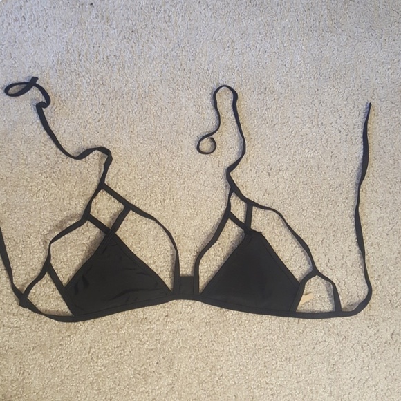 Women's Halter black  Print High Waisted Swimsuit - Picture 3 of 5