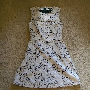 Black and white lace dress