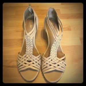 Clarks Nude Wedge Sandals