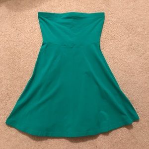 Emerald green strapless dress