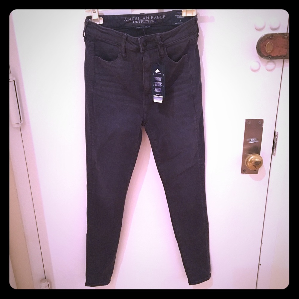 AEO high rise grey jeans