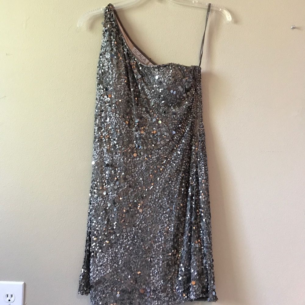 One Sleeve, Sequin Dress.