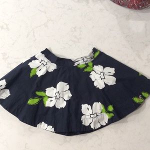Hollister Floral Mini Skirt in Navy, Green & White