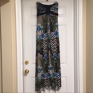 Sky Maxi Dress With Crochet Accent