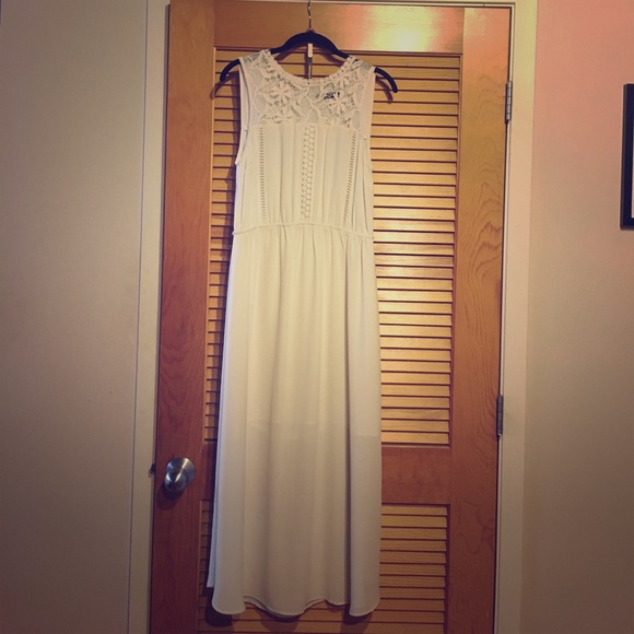 Asos Oasis Column Lace Midi Dress - Ivory - Picture 4 of 8