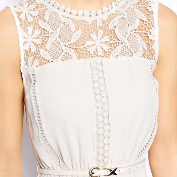 Asos Oasis Column Lace Midi Dress - Ivory - Picture 2 of 8