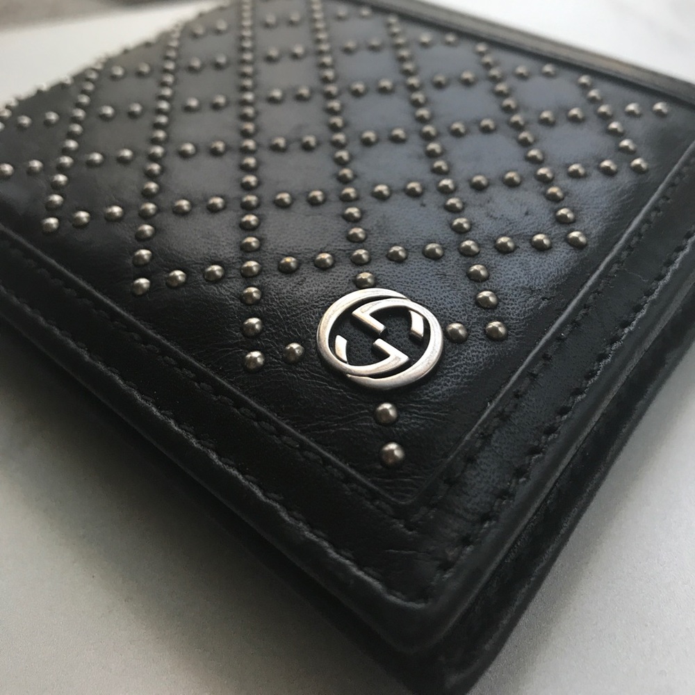 Gucci Black DIAMANTÉ studded leather wallet