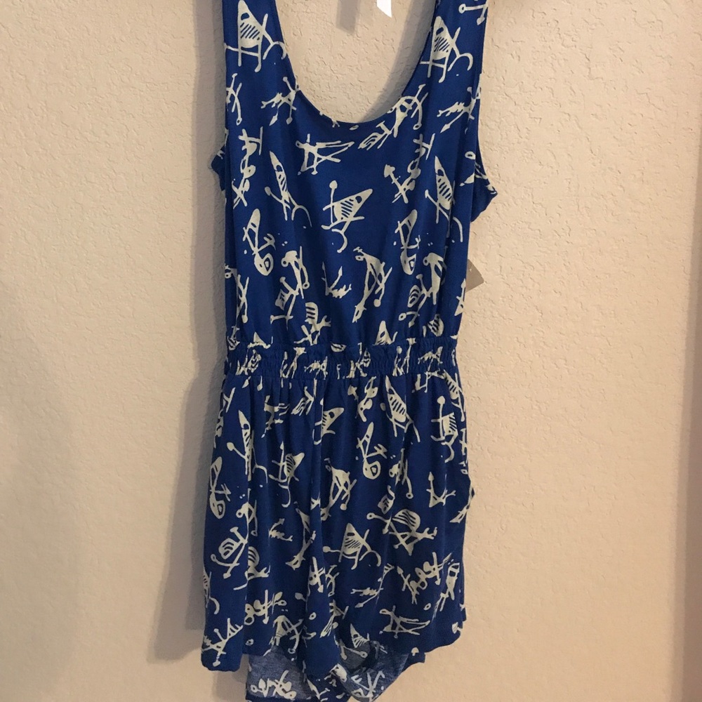 Abstract Romper With Pockets