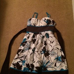 Brown and real floral dress