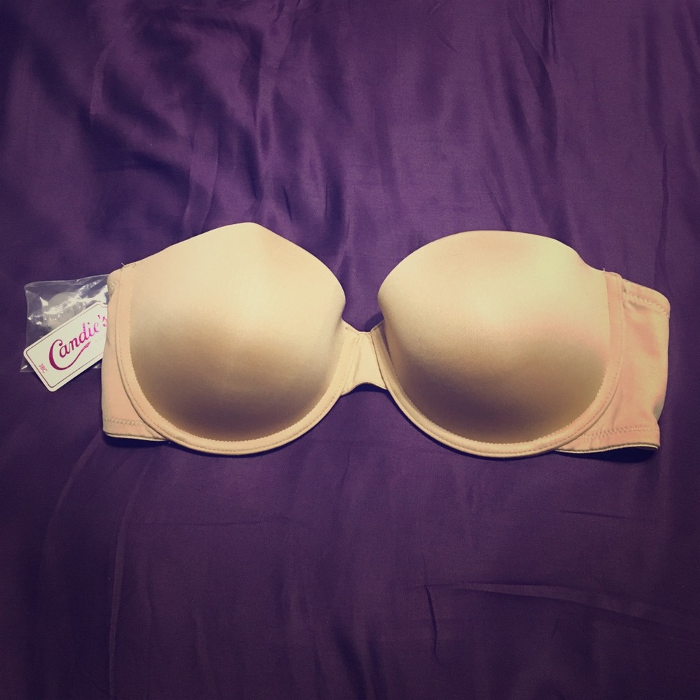 *SOLD* Candie's Nude Strapless Push-Up Bra Sz 38C