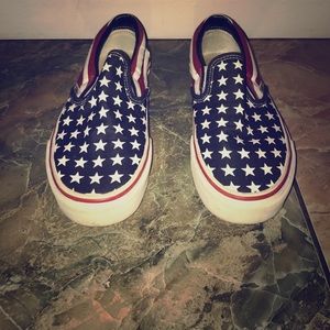 American flag Vans slip-ons