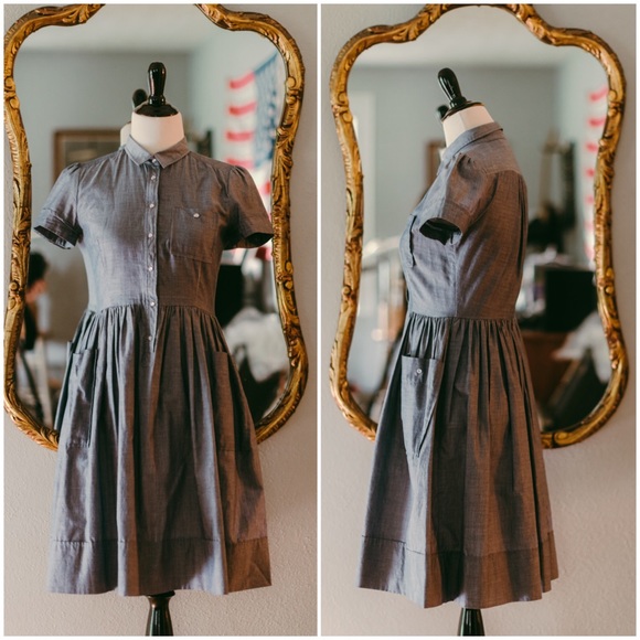French Connection Cotton Chambray S/S Shirt Dress - Picture 1 of 7