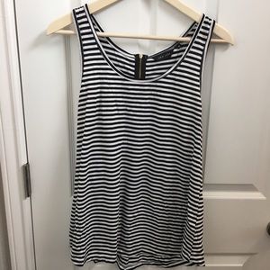 Striped Tank with Zipper Detail