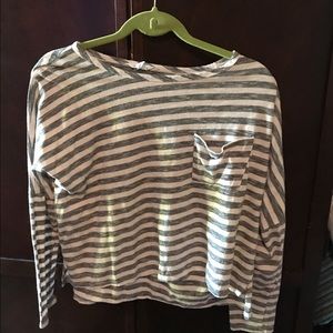 Athleta crop top striped medium