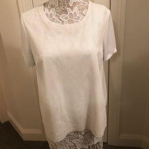 Tahari Faux leather shirt