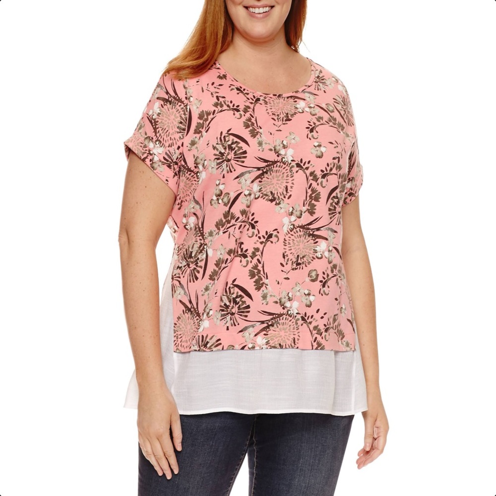 NEW St. John's Bay 1X Short Sleeve Top - Picture 8 of 8