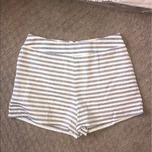 High waisted striped shorts