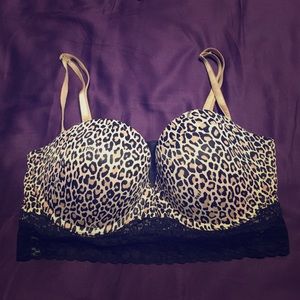 PINK Leopard Animal Print Balconette Bra 36C