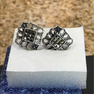 Marcasite sterling silver post earrings